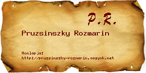 Pruzsinszky Rozmarin névjegykártya